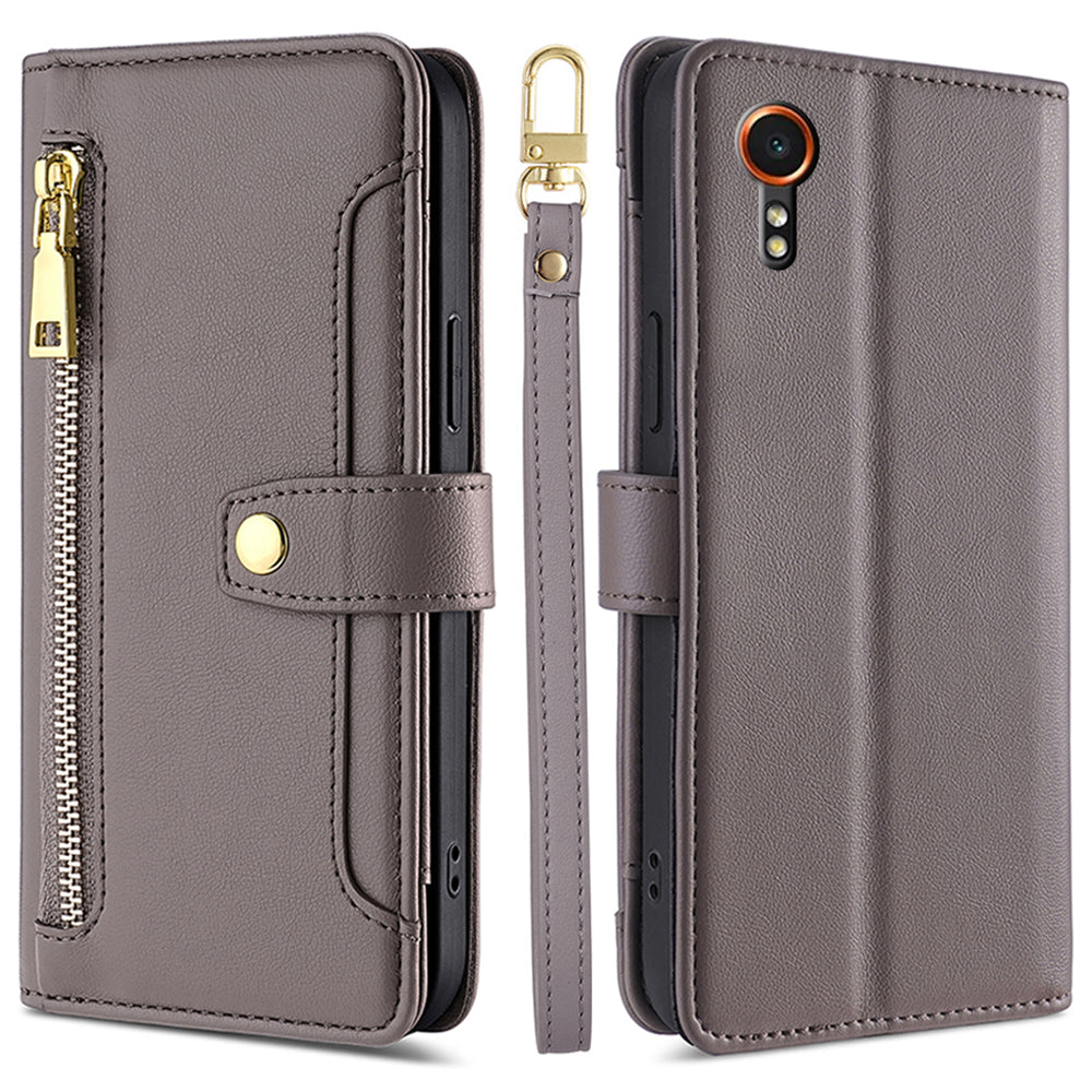 For Samsung Galaxy Xcover7 Wallet Case Shockproof Leather Phone Cover with 2 Straps For Samsung Galaxy Xcover7 Wallet Case Shockproof Leather Phone Cover with 2 Straps